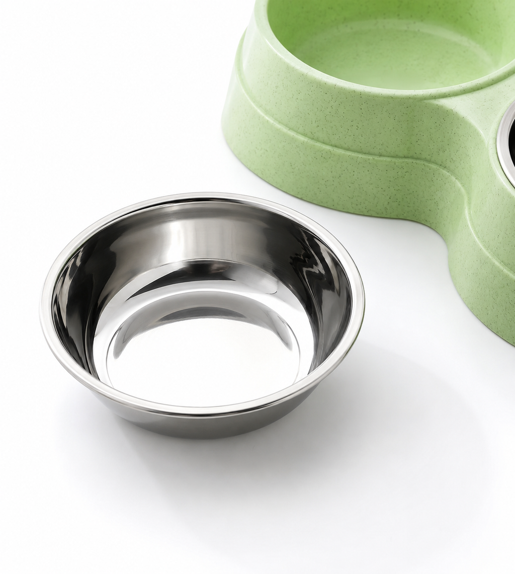 Double Pet Bowls – Stainless Steel Food & Water Feeder Set
