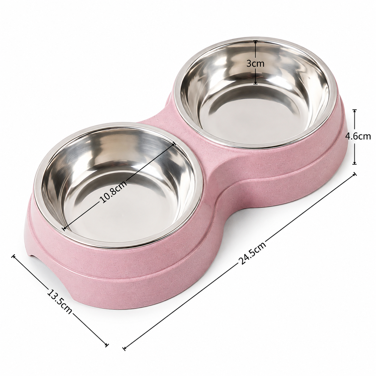 Double Pet Bowls – Stainless Steel Food & Water Feeder Set