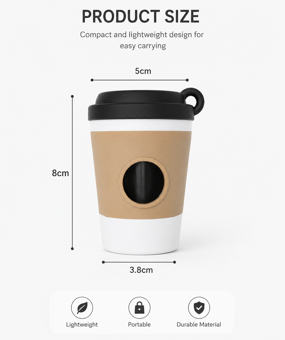 Portable Pet Poop Bag Dispenser – Coffee Cup Design