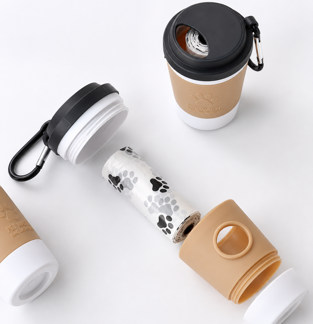 Portable Pet Poop Bag Dispenser – Coffee Cup Design
