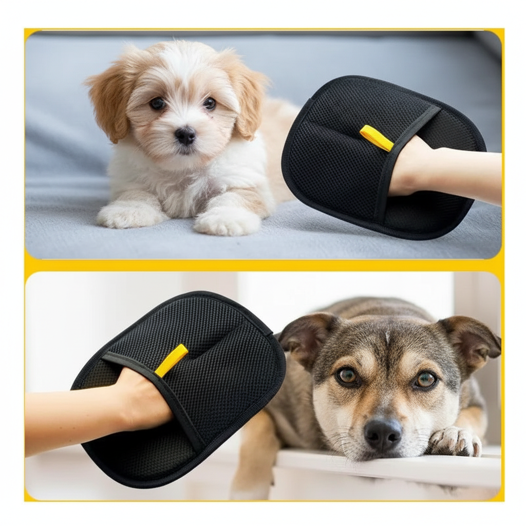  ﻿ HappyPaws™ Pet Grooming Glove – Hair Remover & Massage Brush