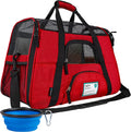 Airline Approved Pet Carrier for Cats & Small Dogs, Small, Red | Soft Sided TSA Travel Bag, Sherpa Bed, Breathable Mesh Ventilation, Collapsible Bowl, Fits under Seat, up to 18 Lbs